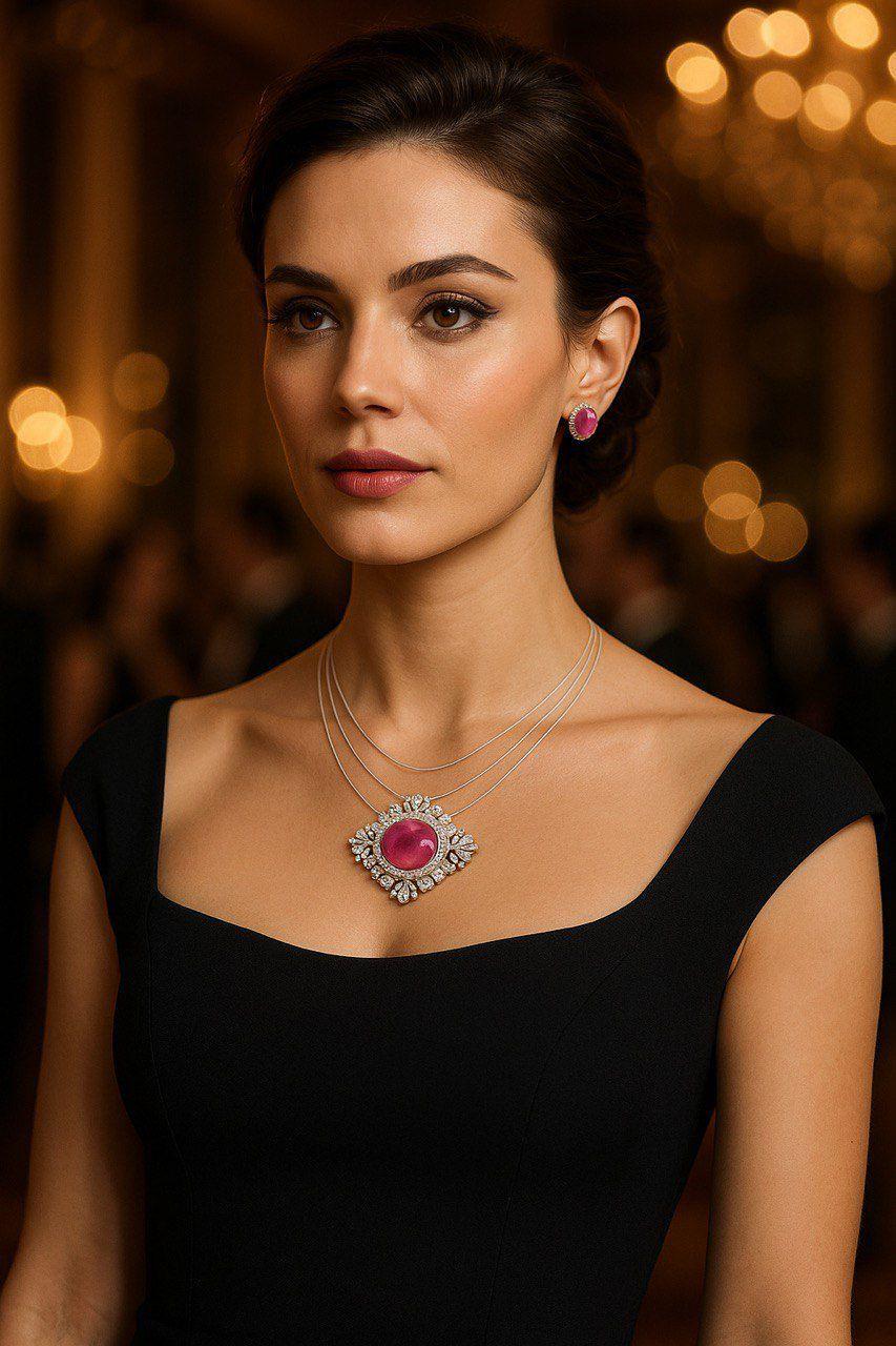 Minimal Scarlet Glow Pendant Set