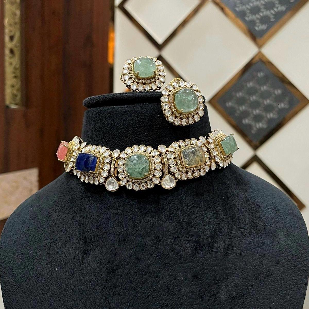 Mosaic Stone Choker Set