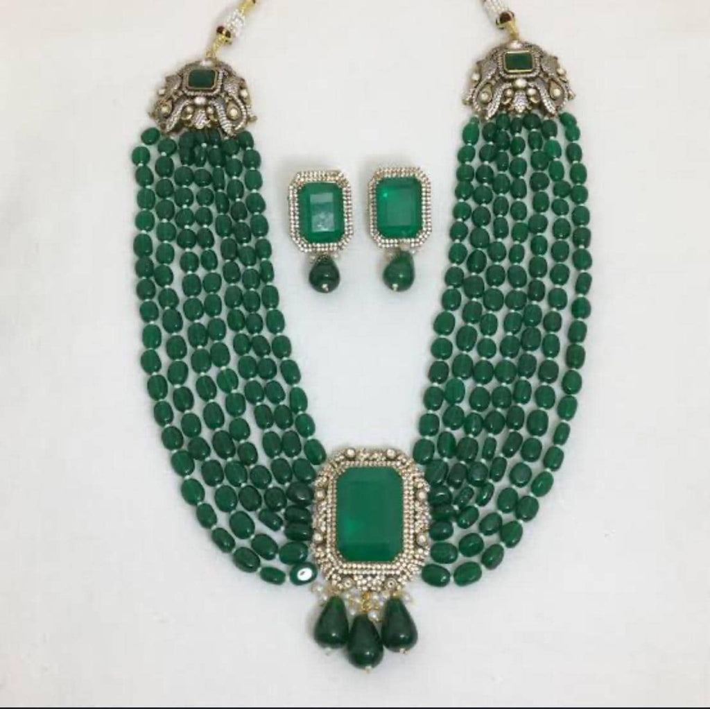 Emerald Royale Statement Necklace Set