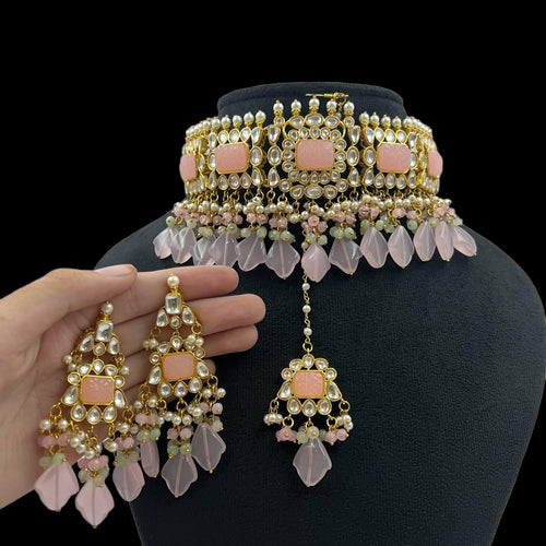 Blush Opulence Polki Choker Set