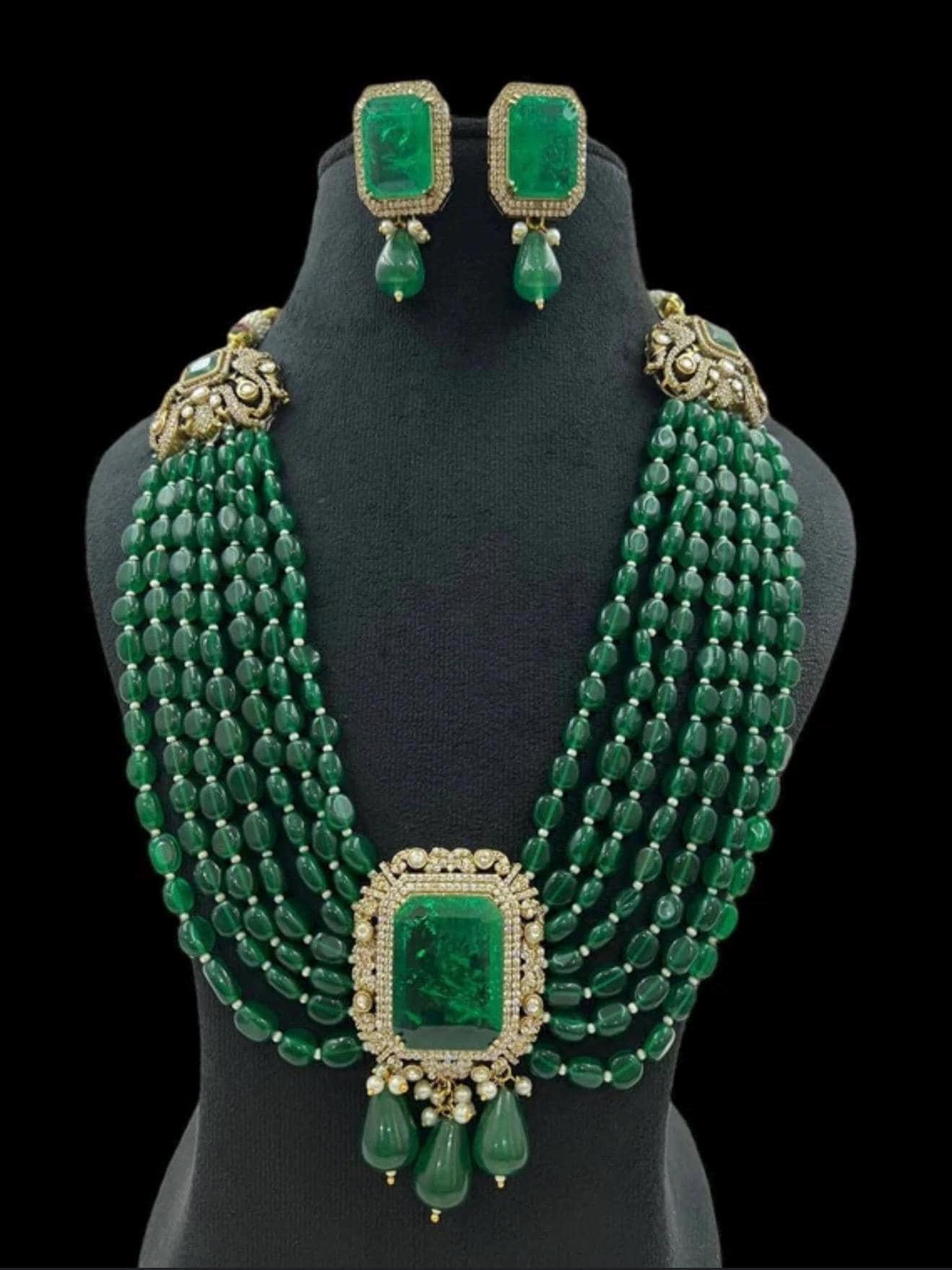 Emerald Royale Statement Necklace Set