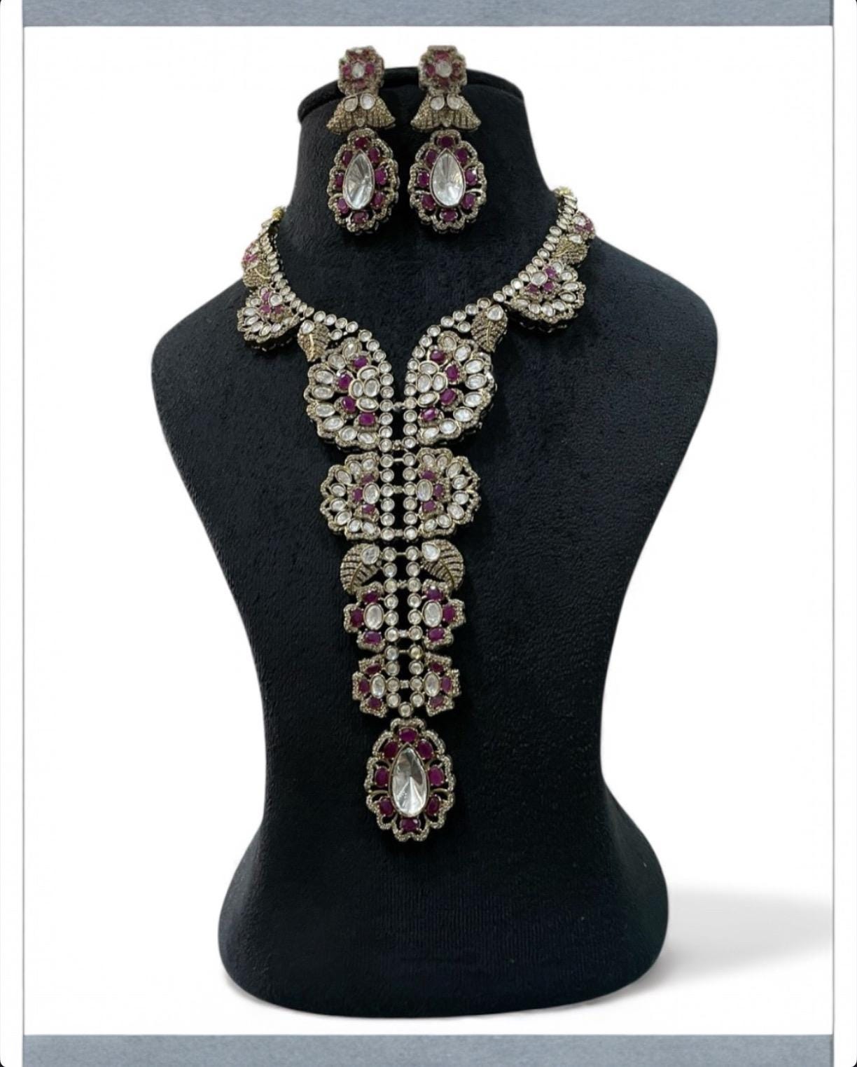 Imperial Wine Ruby Necklace Set