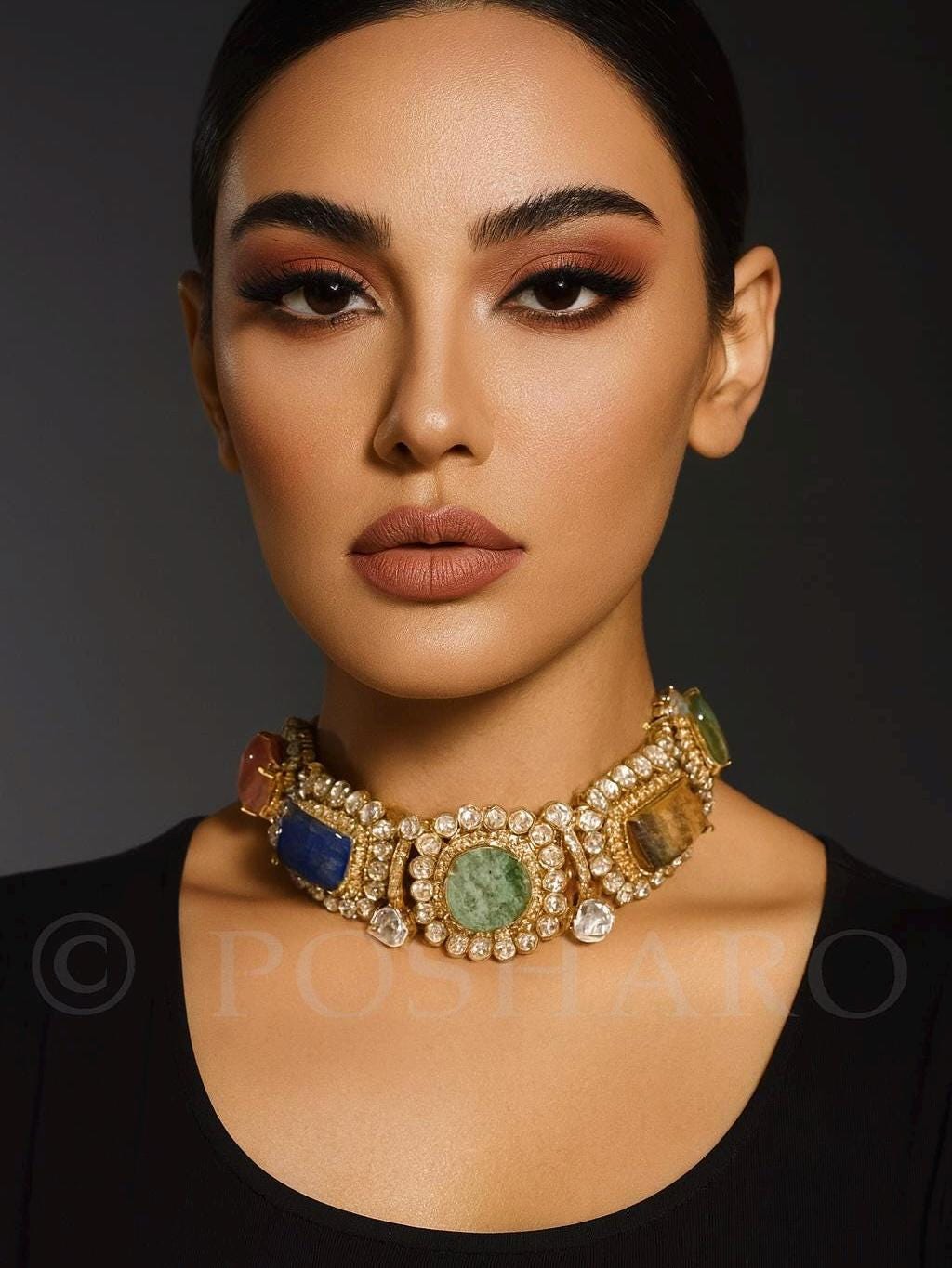Mosaic Stone Choker Set