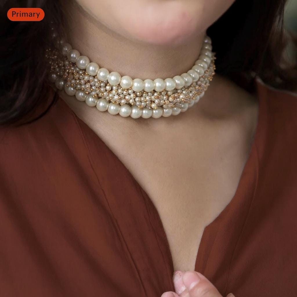 Classic Pearl Luxe Choker Set