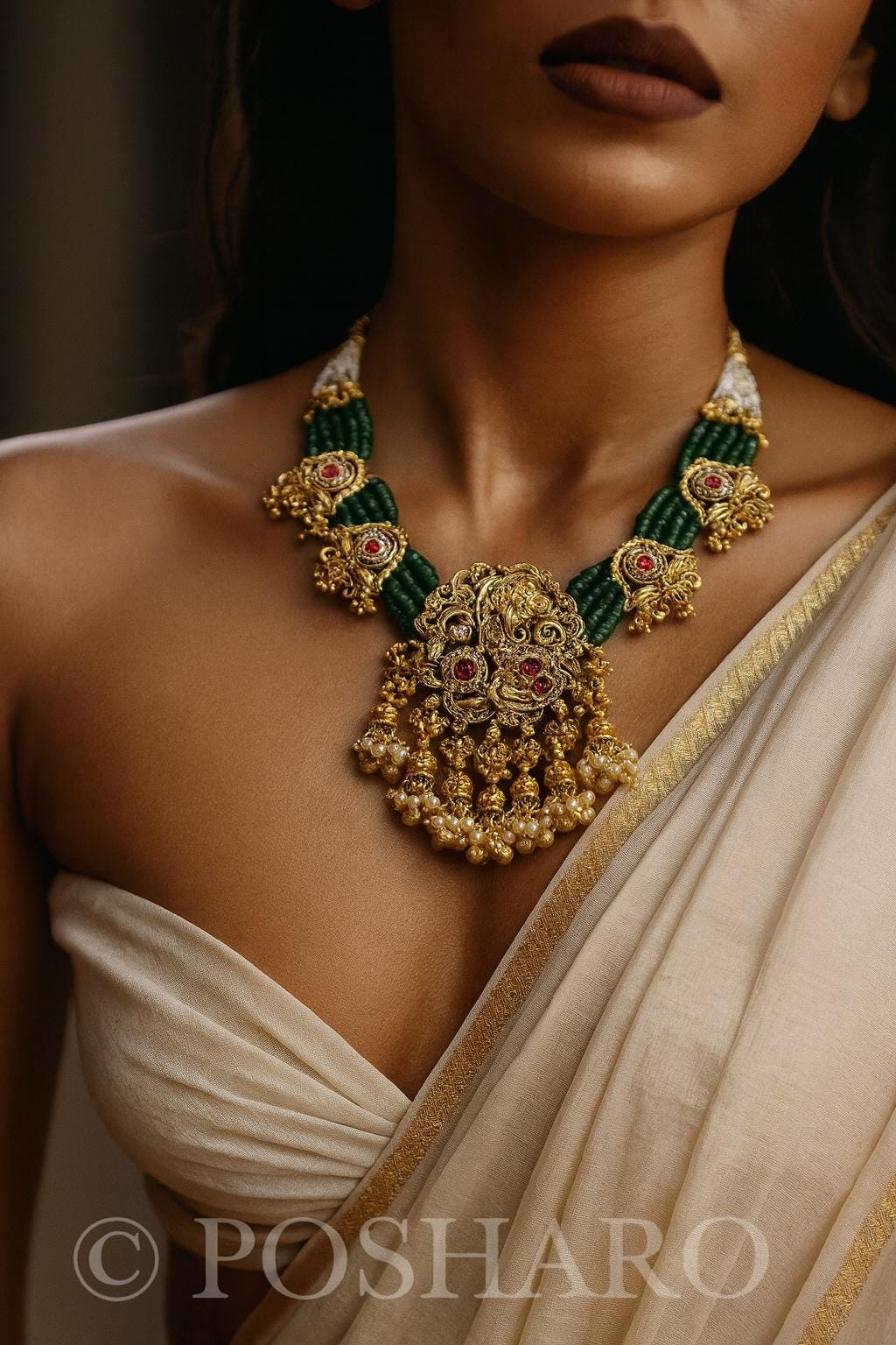 Temple Heritage Gold Statement Necklace