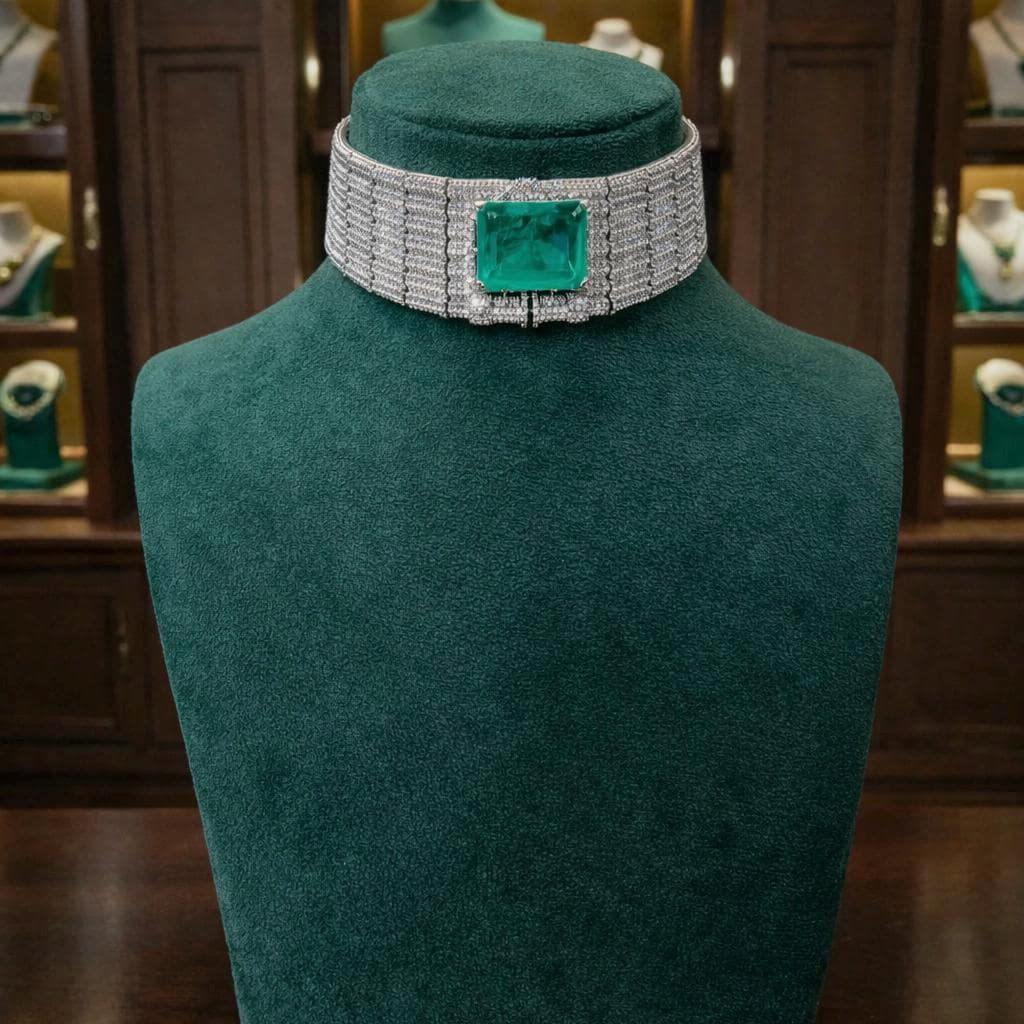 Midnight Emerald Choker Set