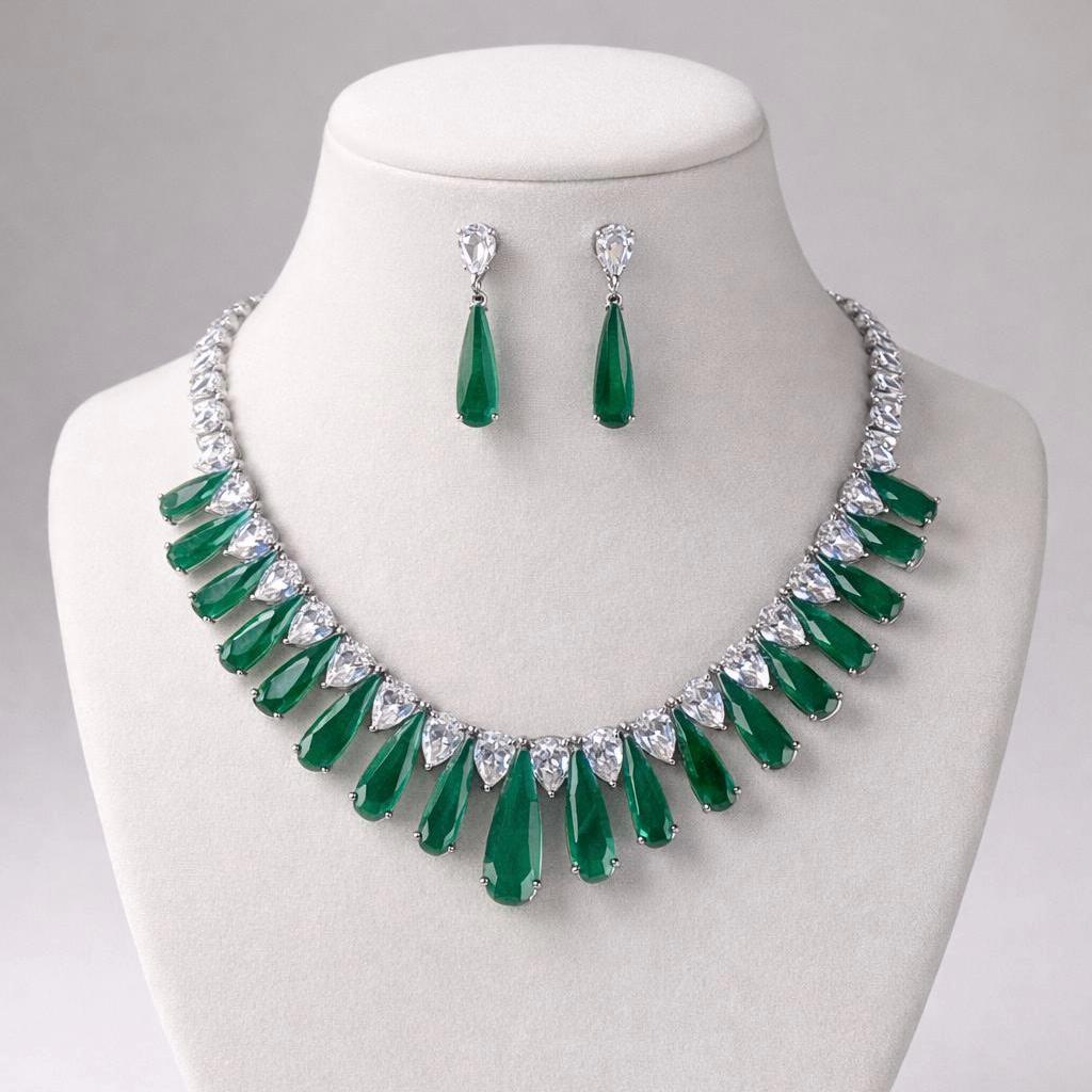 Celestine Green Emerald Crystal Set