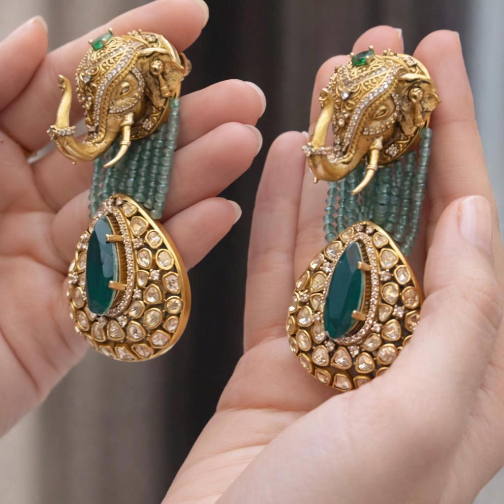 The Royal Tusker Jadau Necklace Set