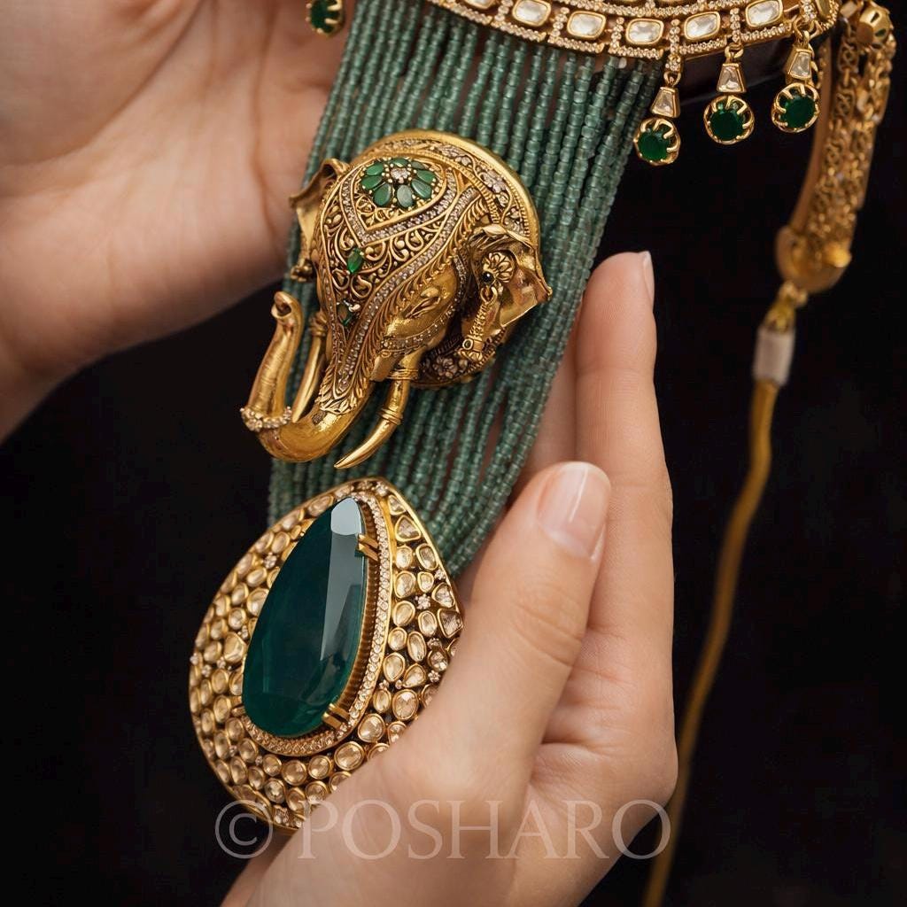 The Royal Tusker Jadau Necklace Set