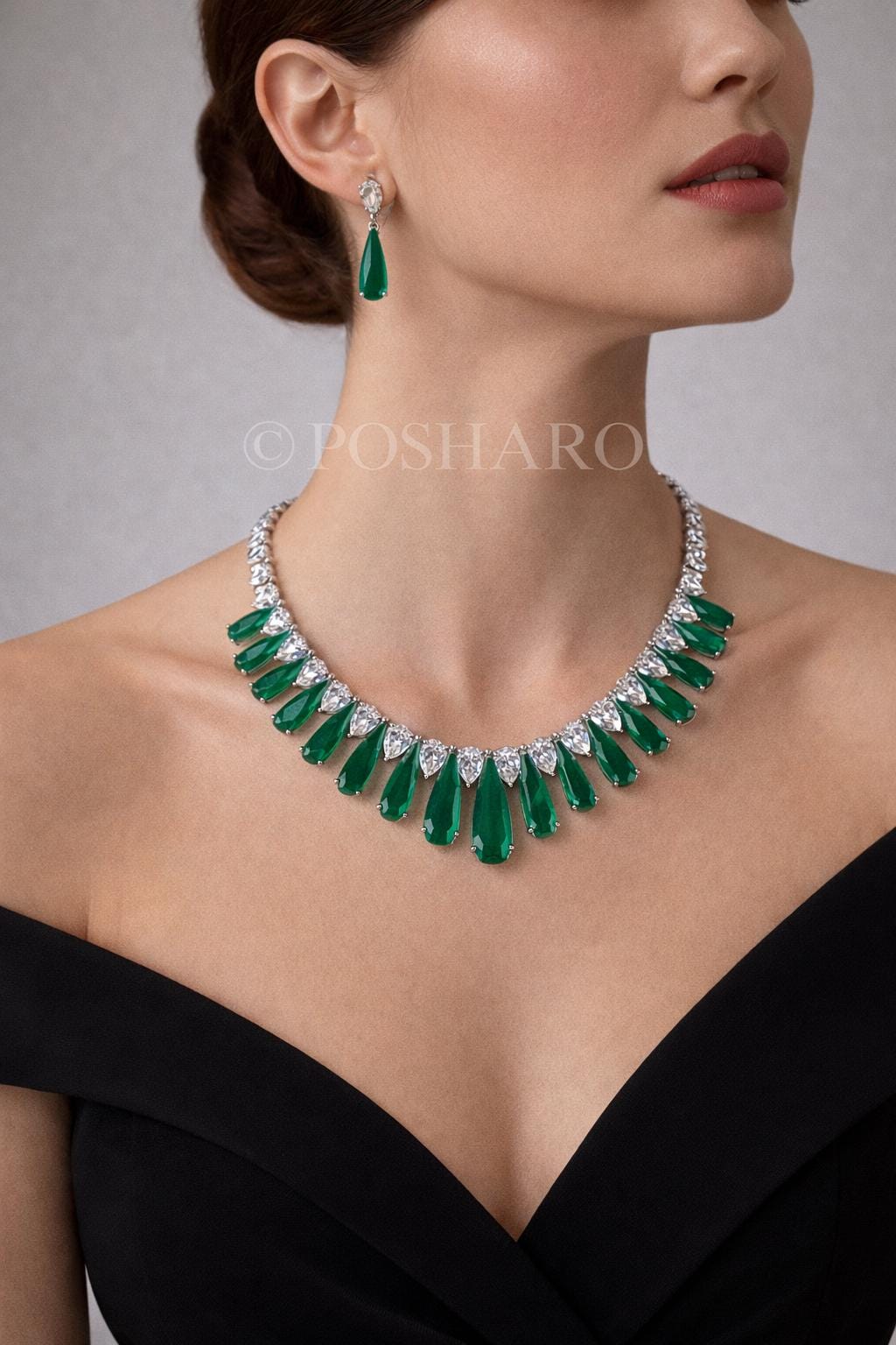 Celestine Green Emerald Crystal Set
