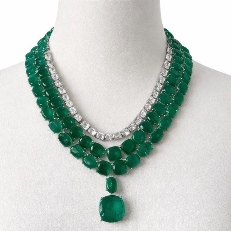 Emerald Whisper Necklace Set