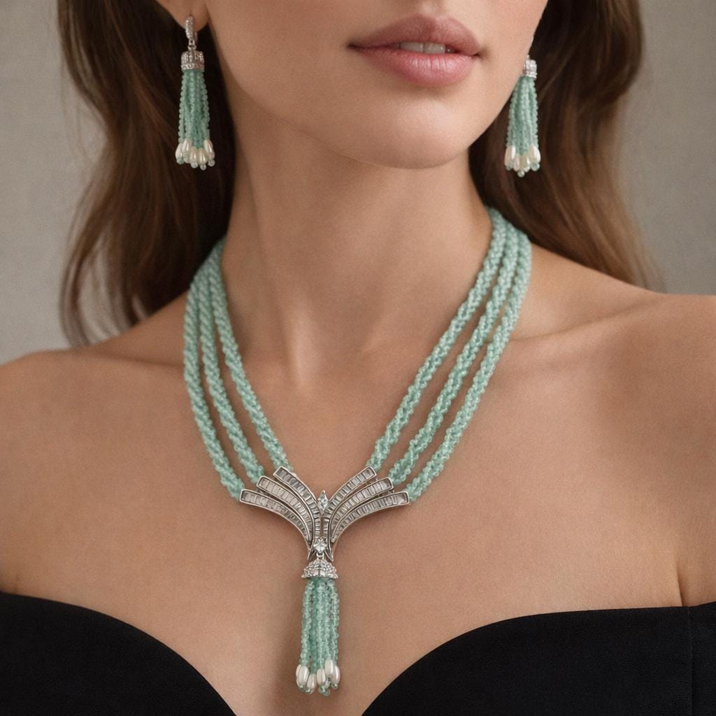 Baguette Aqua Celeste Tassel  Set