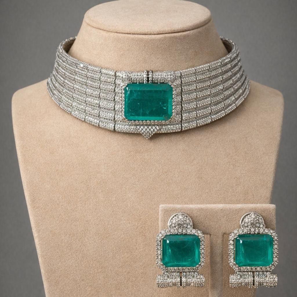 Midnight Emerald Choker Set