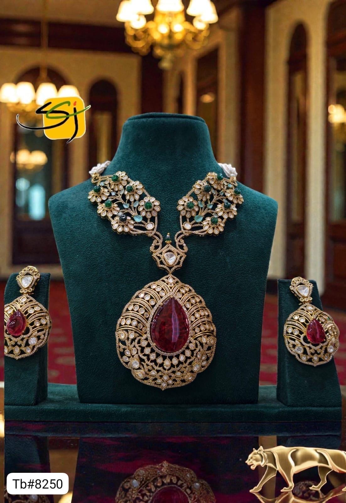 Imperial Ruby Drop Necklace Set