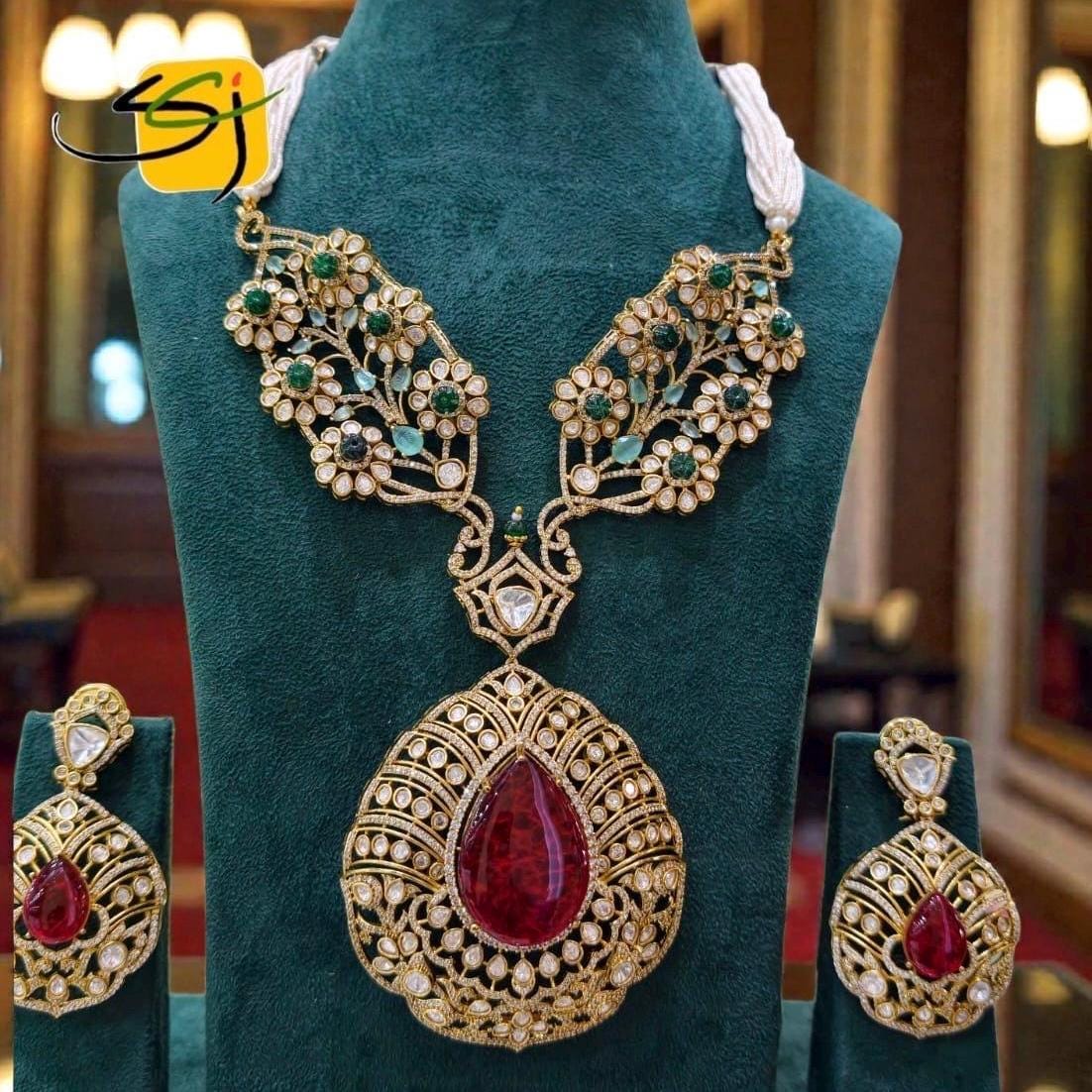 Imperial Ruby Drop Necklace Set