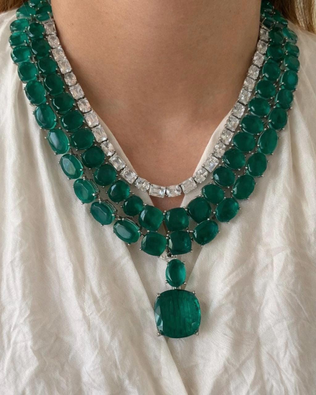 Emerald Whisper Necklace Set
