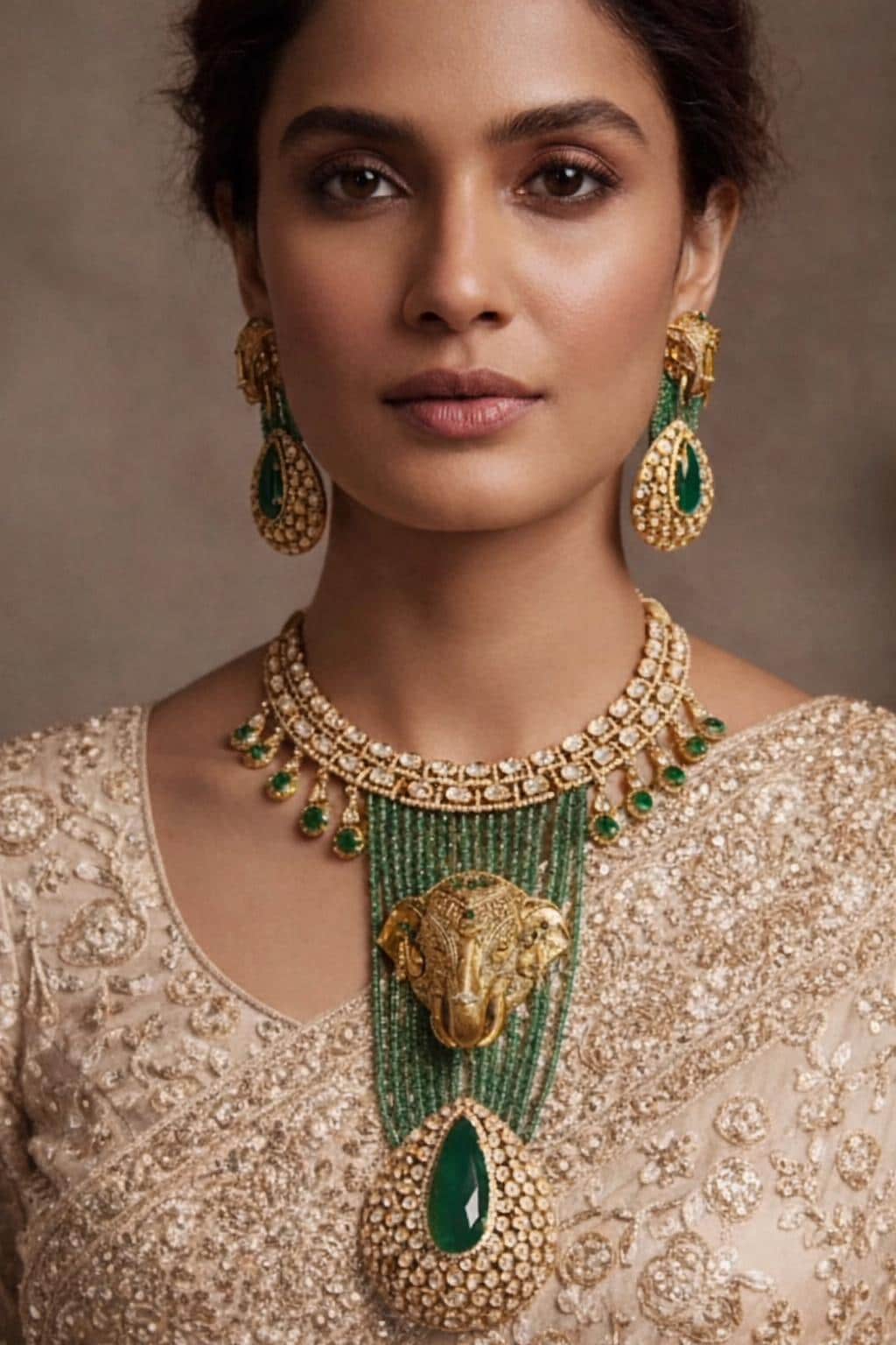 The Royal Tusker Jadau Necklace Set