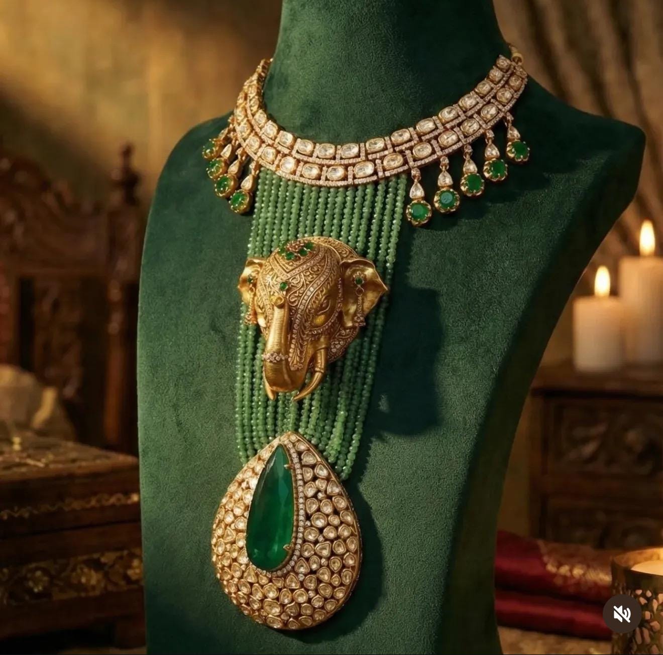 The Royal Tusker Jadau Necklace Set