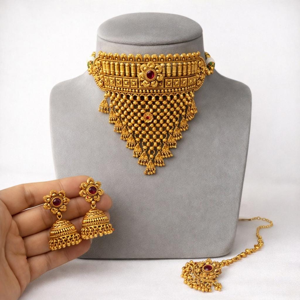 Heritage Gold Fringe Choker Set