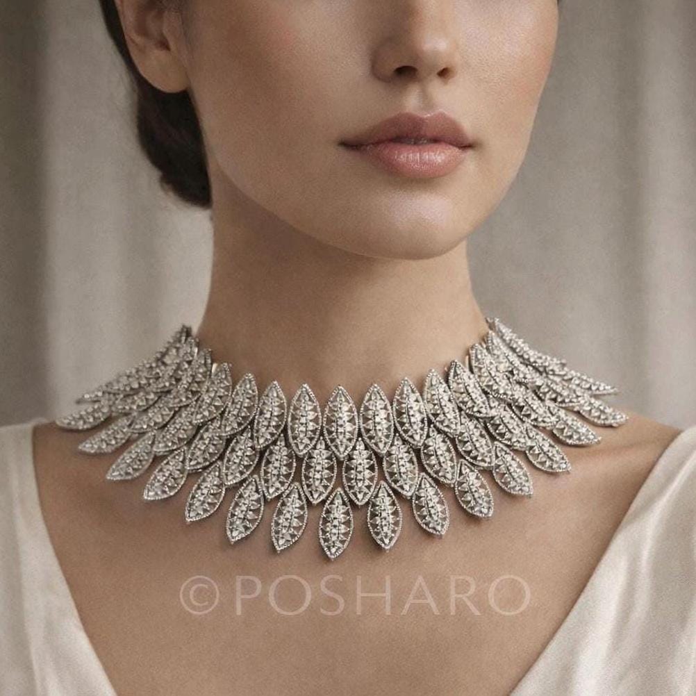 Silver Plume Necklace Set