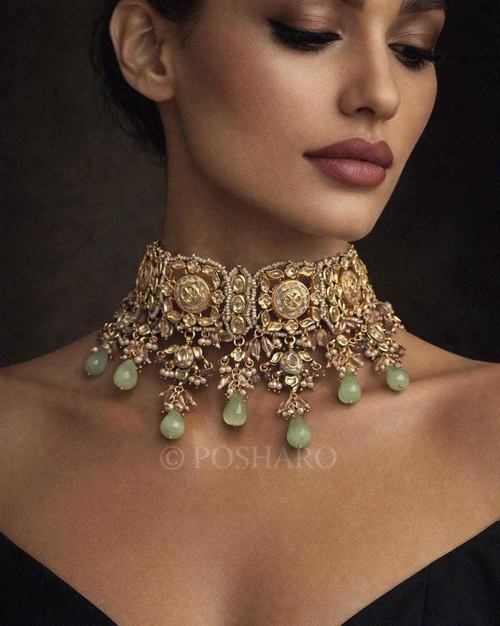 Zehra Jade Regal Choker Set