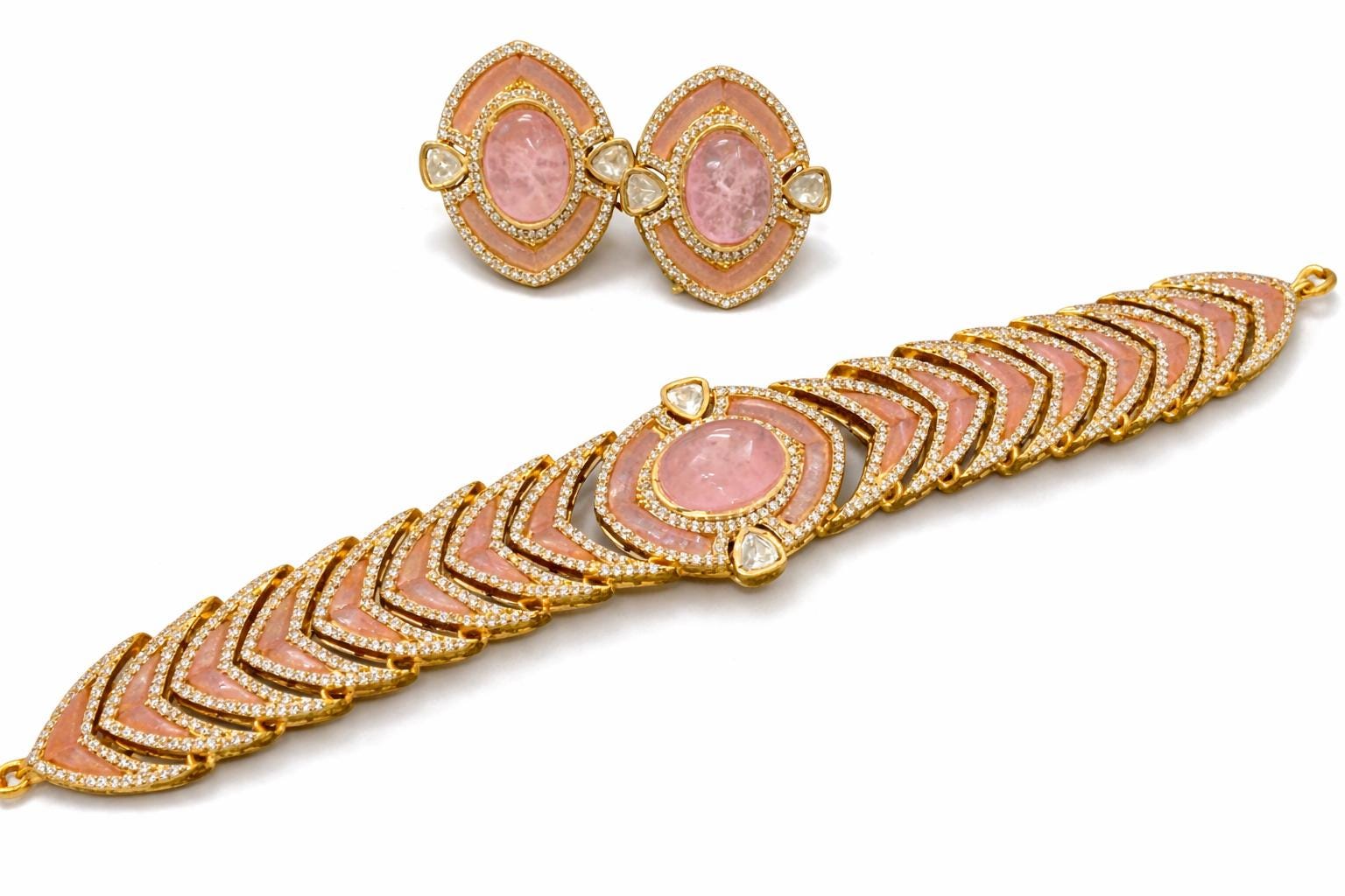 Rose Quartz Royale Choker Set