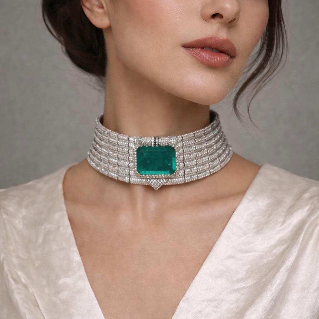 Midnight Emerald Choker Set