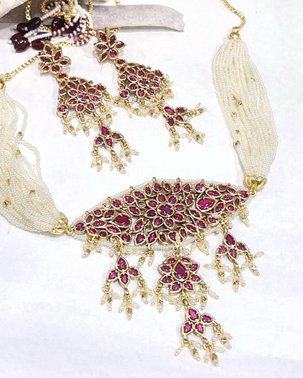 Rosette Kundan Polki Choker Set