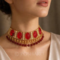 Royal Ruby Polki Statement Choker Set