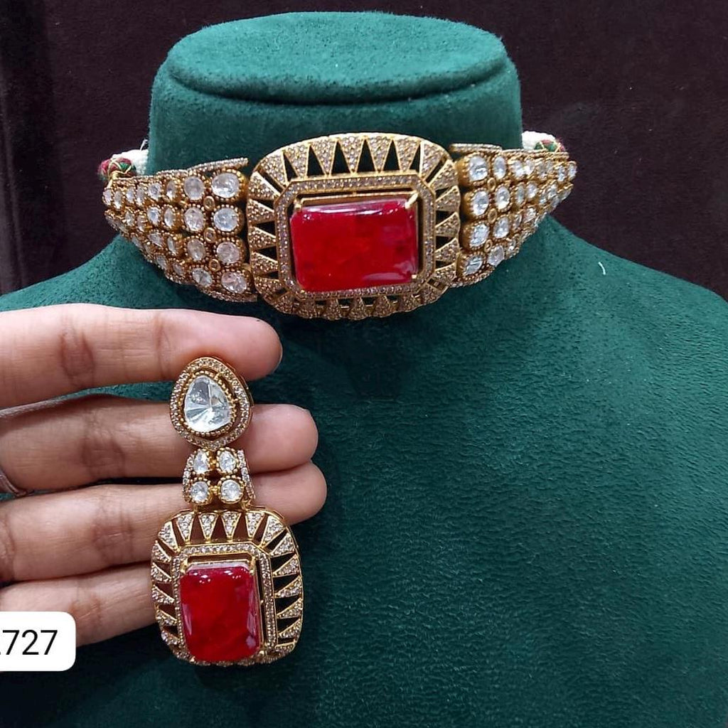 Iraaya Ruby Statement Choker Set