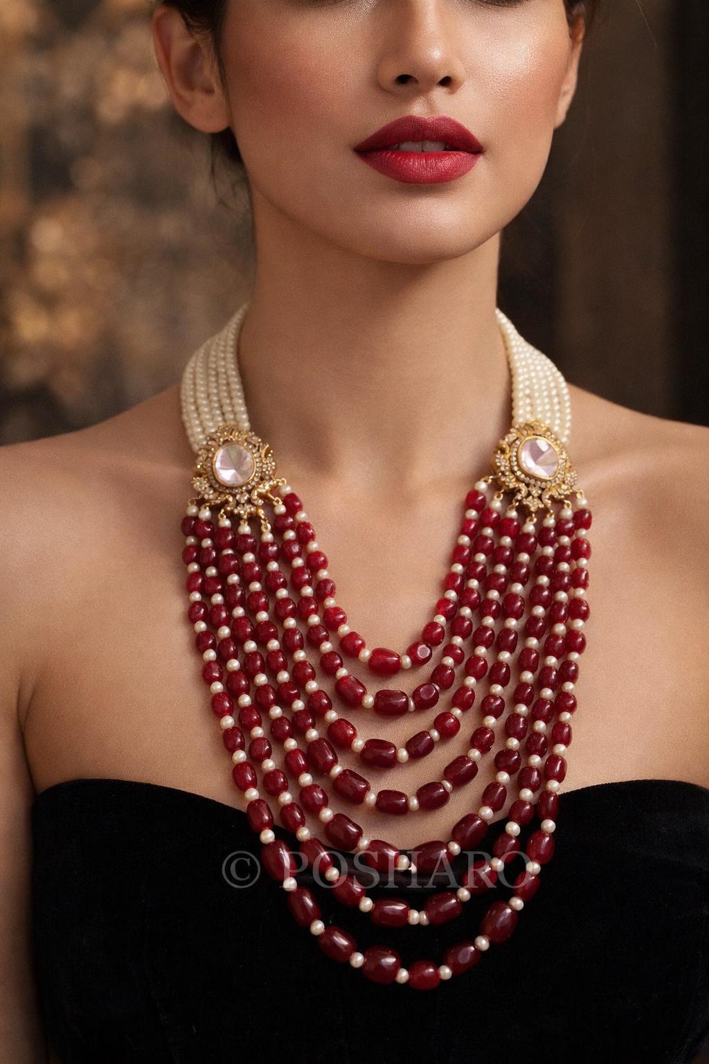 Ruby Pearl Layered Haram