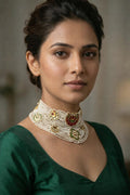 Sovereign Pearl Polki Heritage Choker Set