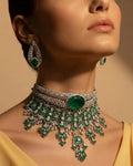 Emerald Regal Diamond Bridal Choker Set