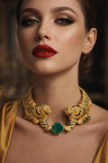 Tiger Royale Emerald Statement Necklace Set
