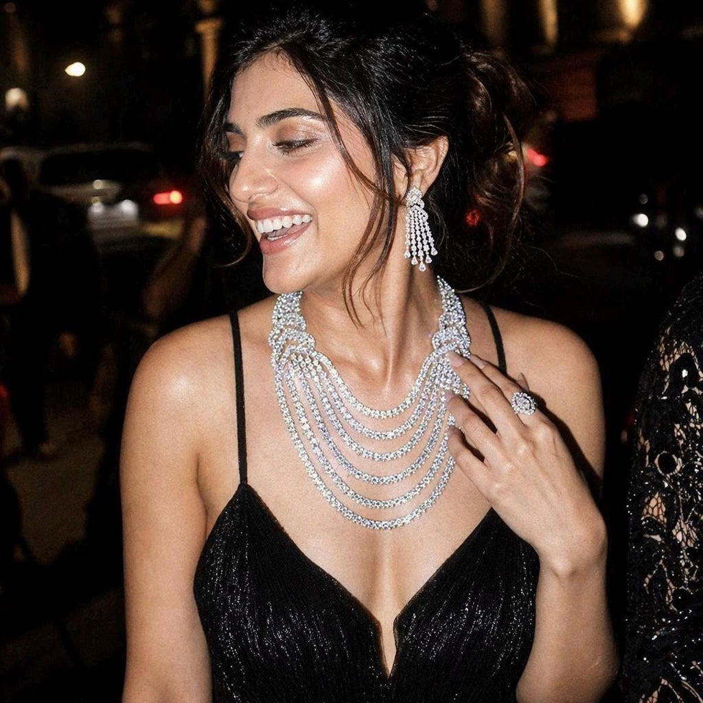 Celeste Diamond Drape Necklace Set